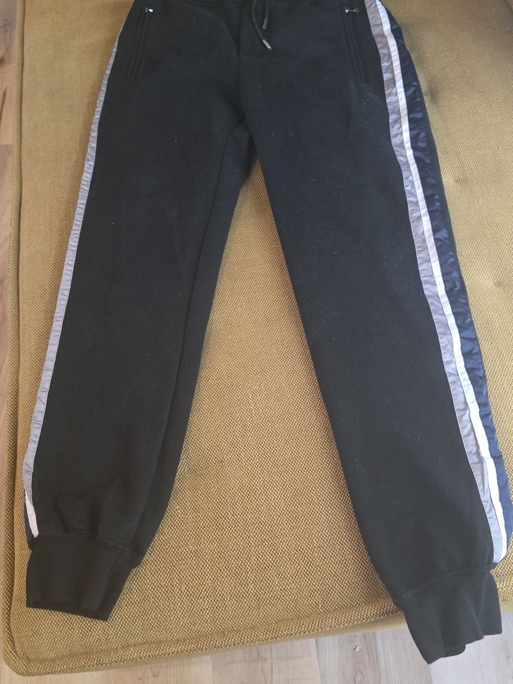Dolce & Gabbana Black Jogger Pants with Silver Side Stripes